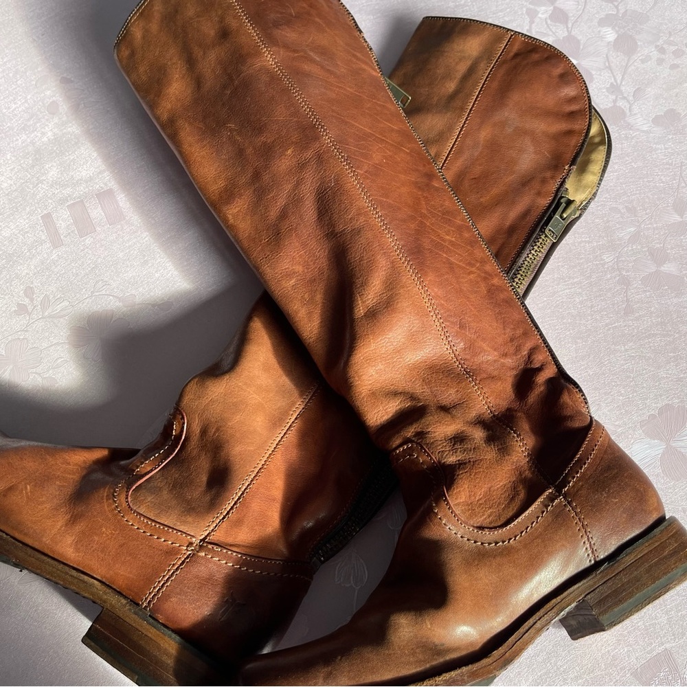 Frye Brown Leather Knee-High Boots